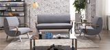New Modern Leisure Wooden Armrest Metal Leg Fabric Hotel Sofa