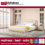 Beige Color Leather Bed for Bedroom Use (FB2102)