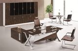 X Shape Metal Legs Melamine Veneer Senior Manager Executive Table