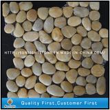 Natural Yellow Pebble Stone on Mesh
