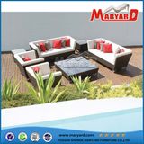 UV Resistent Flat PE Rattan Aluminium Wicker Sectional Garden Sofa