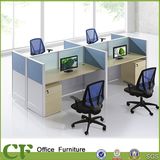 Frosted Glass Modular Office Landing Screen Partition 4 Seaters Workstation