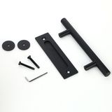 Door Handle Set in Black Sliding Barn Door Hardware Handle