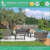 Patio Wicker Sofa Set with Cushion Outdoor Rattan 2-Seat Sofa Aluminum Tea Table Wicker Weaving Sofa Moder Wicker 3-Seat Sofa Hotel Project Sofa Set