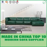 Modern Style Living Room Corner Wooden Leather Sofa