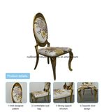 High Back Oval Back Titanium Stainless Steel Classic Pattern Dining Chair