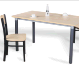 Wood Steel Dining Table and Chair
