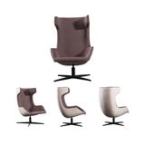 Fabric Type High Back Swivel Wing Chair with Crossing Shape Base