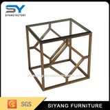 Garden outdoor Furniture Golden Glass Coffee Table