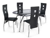 1+4 European Black Glass Dining Set