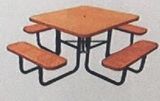 46'' Perforated Metel Square Picnic Table Stamped