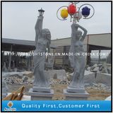 Garden Decoration Natural Marble Sculpture with Lantern