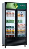 Cheering Double Door Beverage Display Chiller Freezer Cooler