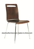 Stainless Steel Curved Wooden Chair for Restaurant