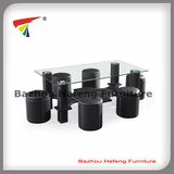 New Modern Cheap Leather&Glass Coffee Table (CT109)