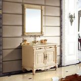 Solid Wood Bathroom Vanity Cabinet with Mable Countertop (13042)
