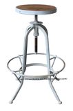 Industrial Metal Furniture Restaurant Vintage White Bar Stools