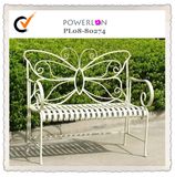 Fancy Antique White Butterfly Metal Garden Bench