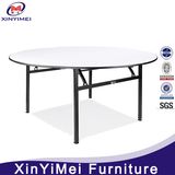 Folding White Round Plywood Dining Table, Banquet Plywood Dining Table