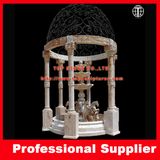 Outdoor Marble Statue Garden Gazebo with Antique Stone Sculpture