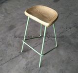 Factory Ash Wood Bar Chair with Painted Metal Leg (SP-BBC264)