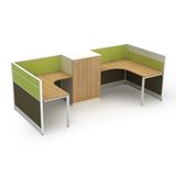 U Shape Modular Office Desk, Office Workstation with Wardrobe