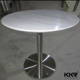 Hotel Furniture Marble Pattern Solid Surface Round Dining Table (171101)