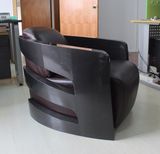 Living Room Office Bedroom Carbon Fiber Arms Leather Chair