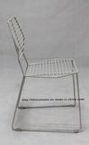 Furniture Restaurant Stackable White Metal Wire Dining Chair