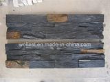 SL-018r Black Color Slate Ledge Stacked Culture Stone Rough Finish