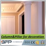 Polish Burnishing Round Stone Carved White Marble Columns