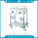 AG-Mt035 Ce ISO Approved with Two Drawers ABS Material Hospital Trolley for Sale