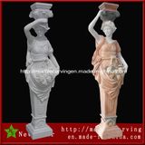 Marble Lady Garden Statue Outdoor Decorative Columns