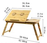 Adjustable Bamboo Computer Laptop Desk Foldable Computer Table