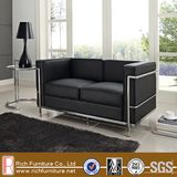 Modern Stainless Frame Leather LC Sofa for Office (LC2)