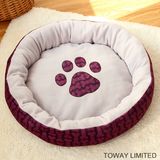 Dog Supply Paws Emborider Bones Printing Circle Pet Beds