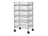 5 Layers Heavy Duty Mobile Wire Shelving with Ledge