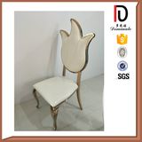 Latest Fire Shape Design Leather Dining Chair Stainless Steel Banquet Chairs
