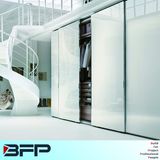 White Glass Aluminium Frame Sliding Door Wardrobe