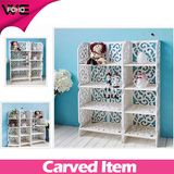DIY Folding Fashion Carved Plastic Storage Book Shelf