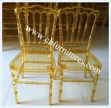 Kd Gold Transparent Napoleon Plastic Chair for Rental and Banquet (YC-P23-1)