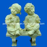 Polyresin Boy and Girl Statue Crafts for Garden Decoration