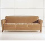 French Style Wooden Frame Leather Office Sofa for Meeting Room