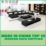 U Shape Wooden Leather Corner Modern Sofa