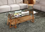 Solid Bamboo with Glass Surface Tea Table Coffee Table