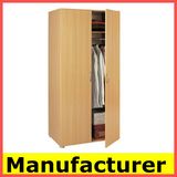 Wholesale 2 Doors Melamine Wooden Bedroom Wardrobe Design