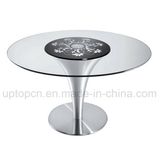 Best-Selling Round Coffee Shop Club Bar Glass Pattern Table (SP-GT108)