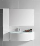 Cruved PVC Waterproof Bathroom Cabinet with Glass Basin