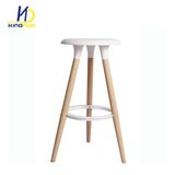 Wooden Legs ABS Plastic Seat Bar Stool High Chairs