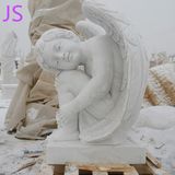 Emulational Little Angel Statues Sculpture Made of White Marble